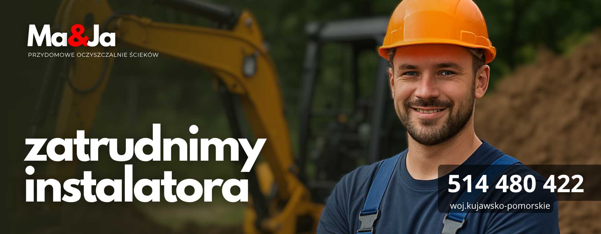 firma Ma&Ja zatrudni instalatora przydomowych oczyszczalni ścieków